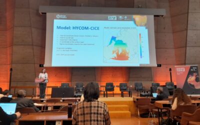 Dr Annette Samuelsen presenting some findings of a Hycom model at OceanPredict 24 in Paris